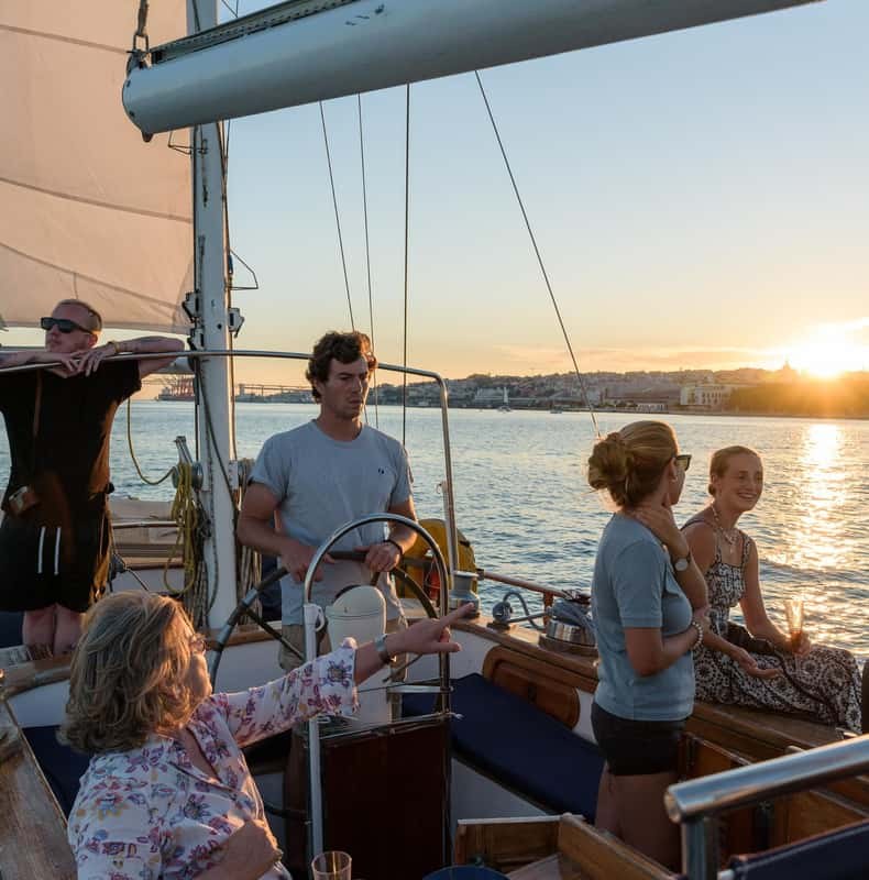 Lisbon: Sunset Classic Sailboat Tour With Wine and Tapas